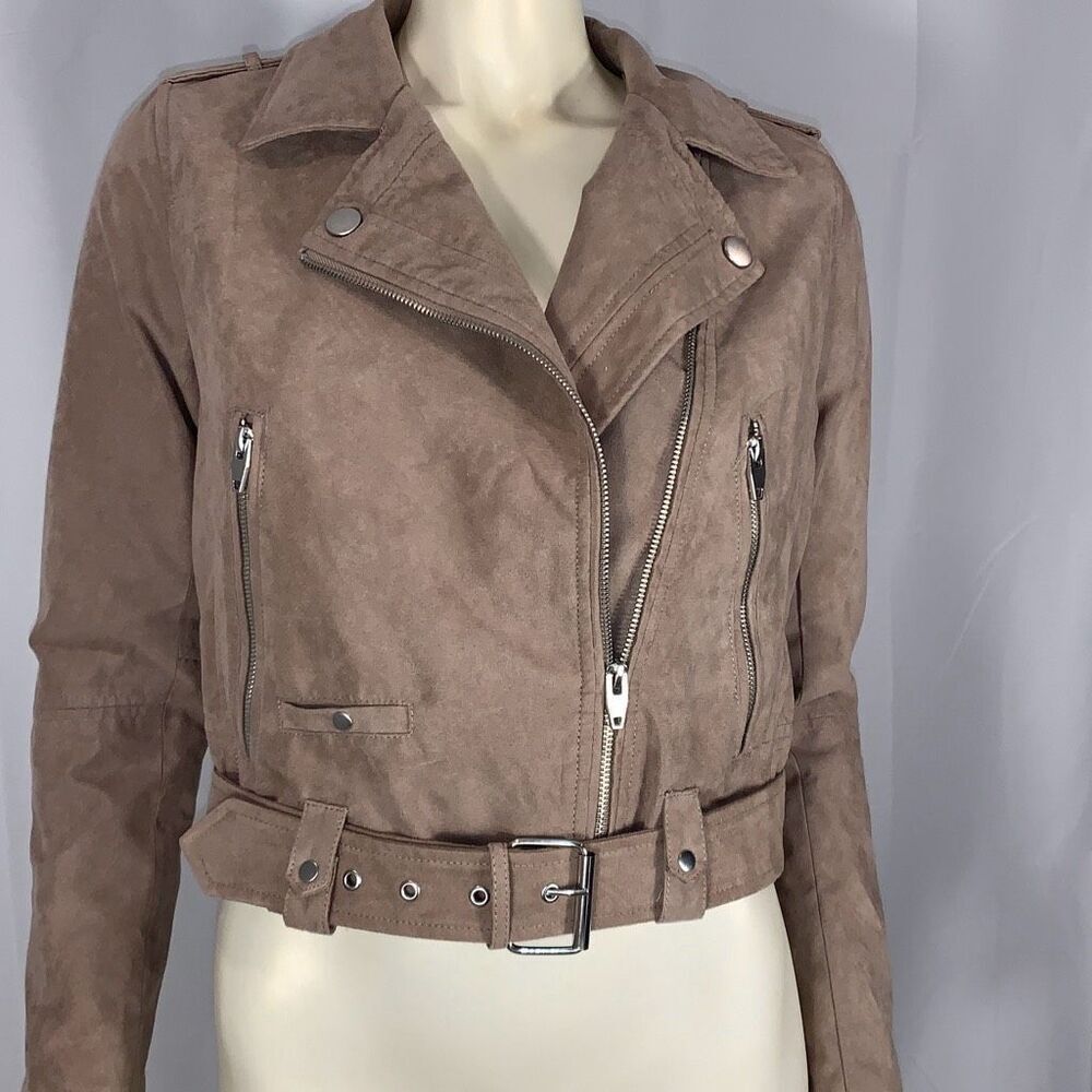 American Rag Taupe Suede Moto Jacket